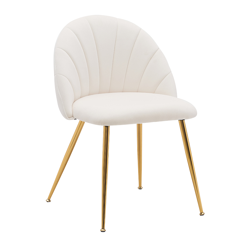 Ghế ăn bằng gỗ lưng thấp nhung trắng (Y-C28)