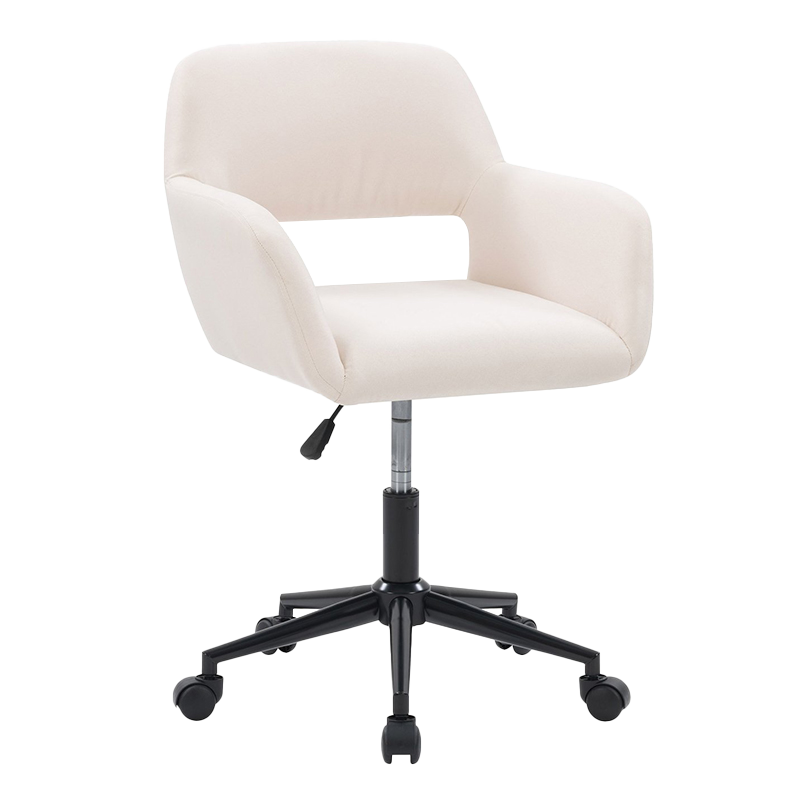 Ghế văn phòng tại nhà bọc nệm rộng bằng gỗ màu be (GY-630)