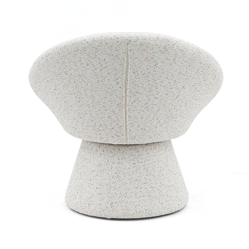 Vải trắng Bắc Âu Ghế phòng khách hình tròn lười biếng Ghế đơn Sofa Ghế phòng chờ Accent có tựa lưng (GY-645)