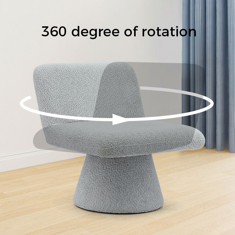 Ghế xoay có đệm bọc màu xám hiện đại Phòng khách bằng vải Ghế sofa đơn (GY-642)