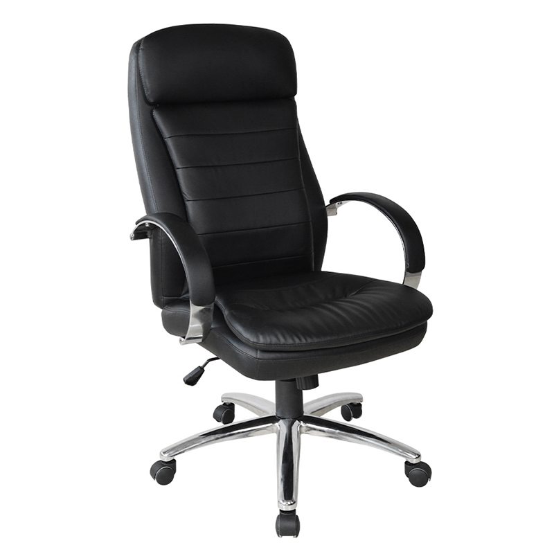 Ghế văn phòng điều hành có tay vịn Chrome Pad lưng cao (Y-2820)