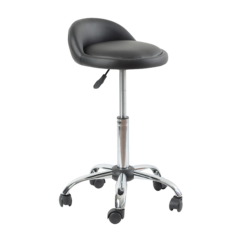 Ghế quầy bar xoay lưng thấp PU màu đen có bánh xe (GY-1021A)
